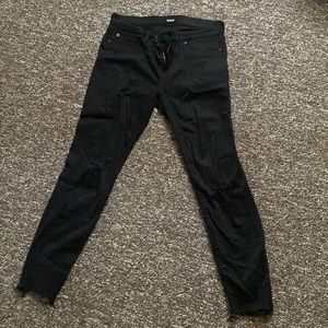 Hudson Ripped Knee Black Skinny Jeans -Size 29